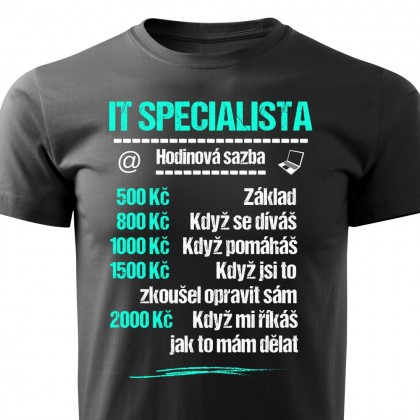 Tričko IT specialista - sazba